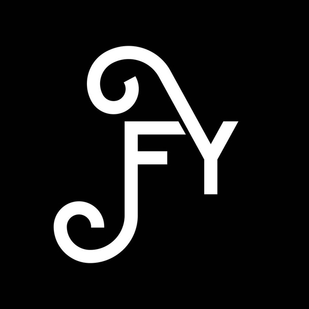 FY letter logo ontwerp op zwarte achtergrond. FY creatieve initialen letter logo concept. preciseren letterontwerp. FY witte letter ontwerp op zwarte achtergrond. F Y, f y-logo - Vector, afbeelding