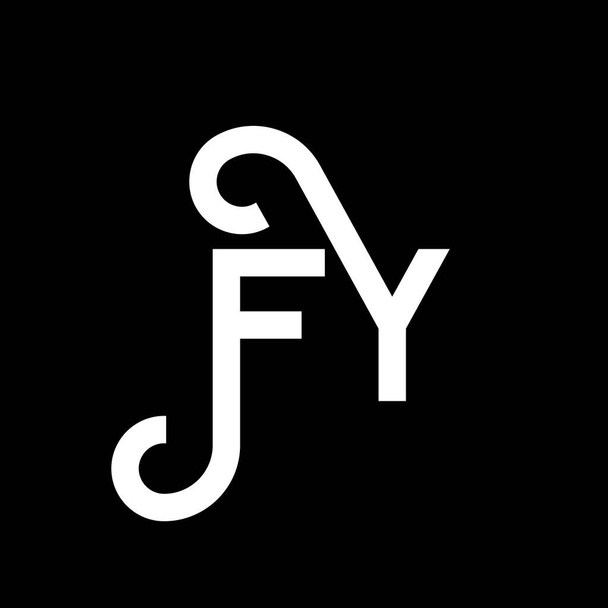FY betű logó design fekete háttér. FY kreatív kezdőbetűk levél logó koncepció. Fy betűtervezés. FY fehér betűtervezés fekete háttérrel. F Y, f y logó - Vektor, kép