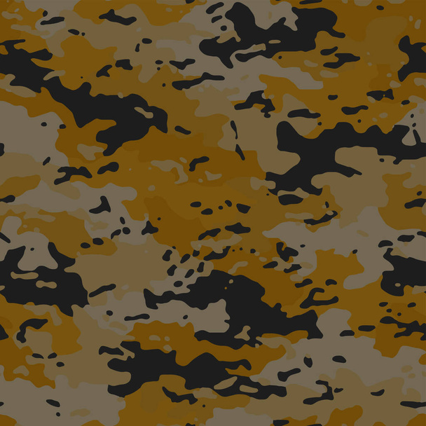 vetor de padrão de textura de camuflagem cáqui sem costura completa. Projeto de pele do exército para impressão de tecido têxtil e papel de parede. Design para design de moda e casa. - Vetor, Imagem