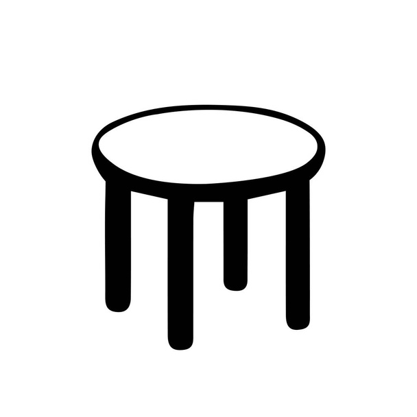 Un contorno vettoriale nero illustrazione di una tavola isolata su sfondo bianco - Vettoriali, immagini