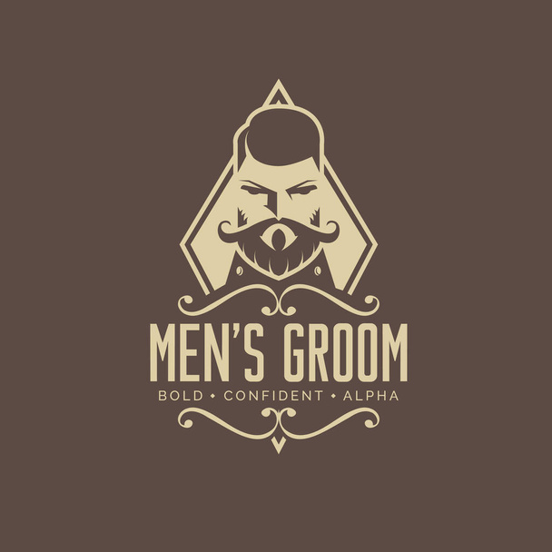 Men's groom logo design. vintage - Vektor, kép