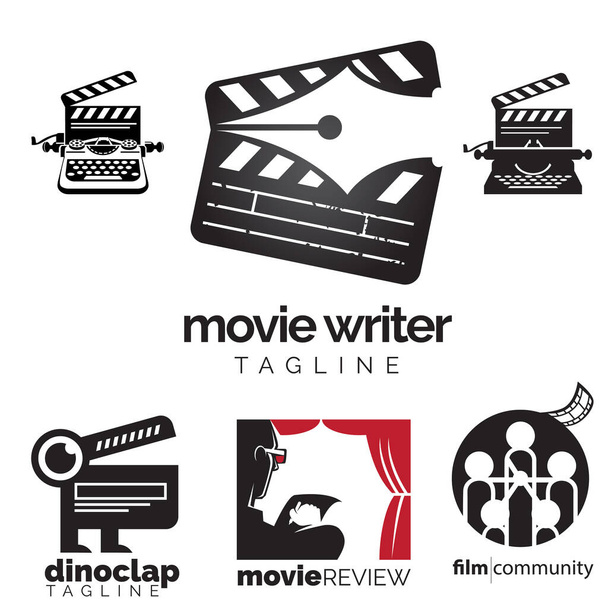 Movie theme logo icon set. vector - Vector, afbeelding