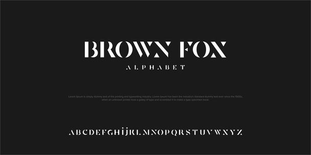 Benutzerdefinierte Schriftart aplhabet ABC Wort, Name ist BROWN FOX - Vektor, Bild