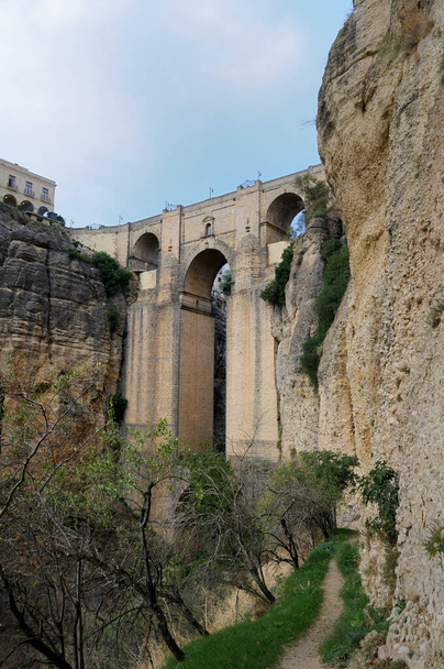 Puente Nuevo over de El Tajo kloof, Ronda, Malaga, Andalusië, Spanje - Foto, afbeelding