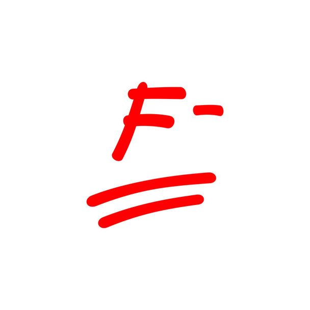 F-lettergraad, Letter F minus, illustratie testscore - Vector - Vector, afbeelding