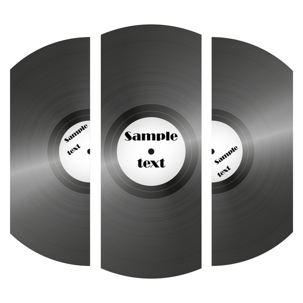 Набор виниловых пластинок ретро-музыки
 - Вектор,изображение
