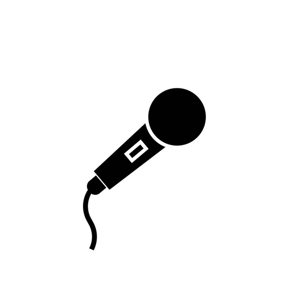 Ilustración de plantilla de icono de micrófono sobre fondo blanco - Foto, Imagen