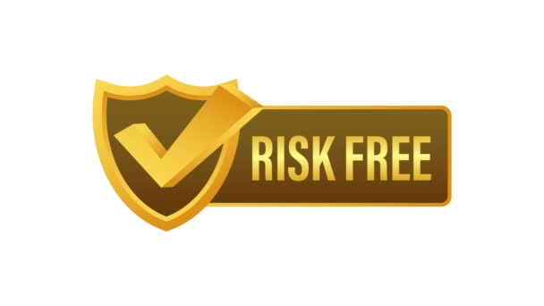 Risk free, guarantee label on white background. Motion graphics. - Footage, Video