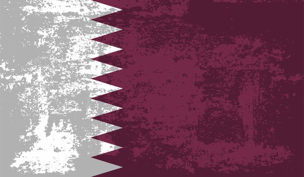 Katar zászló hullámzó grunge textúrával. Vektorháttér. - Vektor, kép