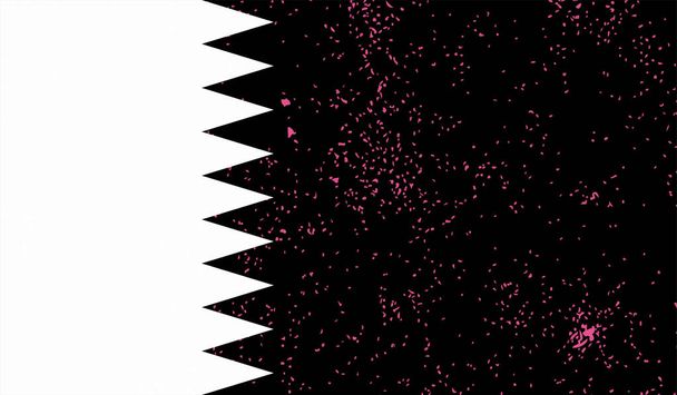 Bandera de Qatar con textura grunge ondeante. Fondo vectorial. - Vector, imagen
