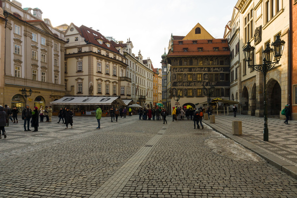 Tourists on the Old Town Square in the heart of Old Town of the Prague. - Valokuva, kuva