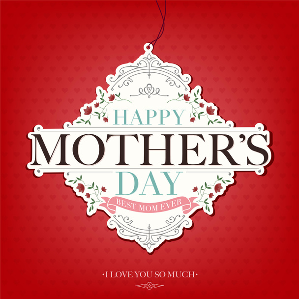 Vintage Happy Mothers's Day Typographical Background - Photo, Image