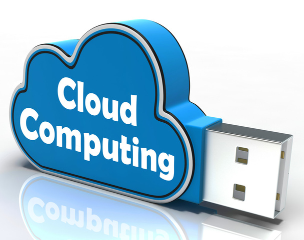 Cloud Computing Cloud Pen drive muestra servicios digitales y Onlin
 - Foto, Imagen