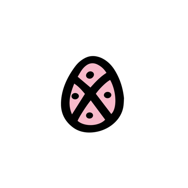  Пасхальное яйцо. Ручная рисованная векторная иллюстрация в стиле каракулей. Яйцо набросок. Дизайн на Пасху - Вектор,изображение