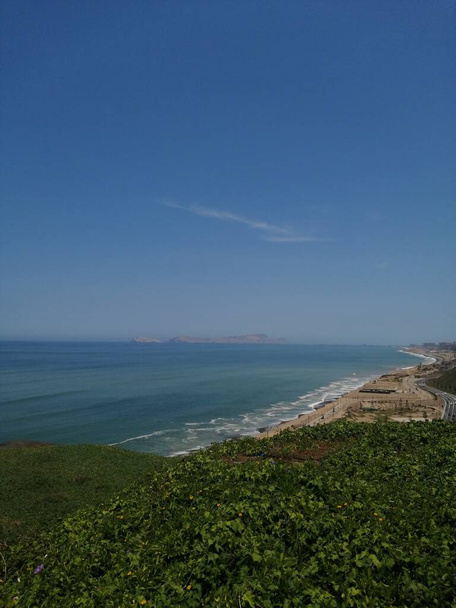 view of the green coast in Miraflores Lima Peru - Photo, Image