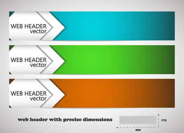 Web headers with precise dimensions, set of vector banners - Vector, Image
