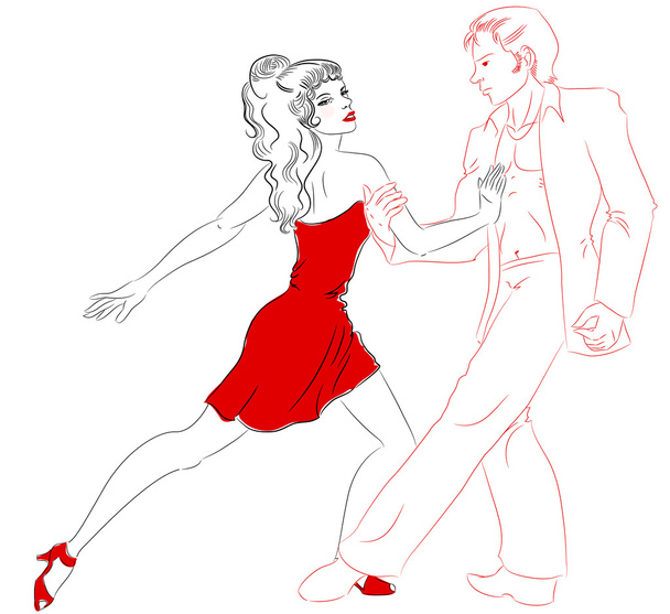 Танцующая пара - Вектор,изображение