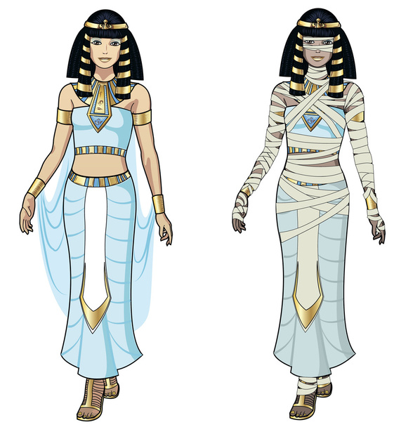 Egipcia reina y hembra momia
 - Vector, imagen