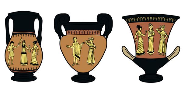 Anfore antiche motivi greci
 - Vettoriali, immagini