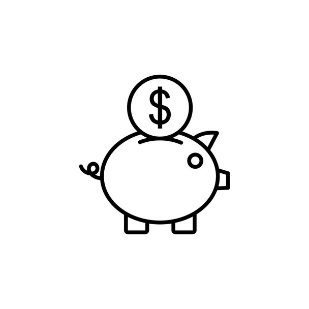 Disznó bank ikon vektor. malacka pénz ikon - Vektor, kép