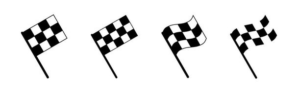 vetor ícone bandeira de corrida. bandeira de corrida icon.Checkered ícone bandeira de corrida - Vetor, Imagem