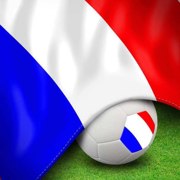Футбольний м'яч і прапор євро Франція
 - Фото, зображення