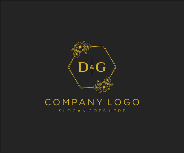 Літери DG Декоративний розкішний весільний логотип
. - Вектор, зображення