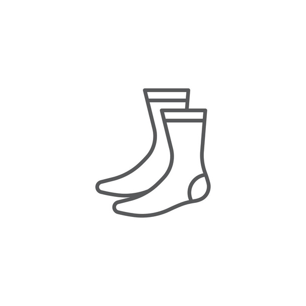 Socken-Symbol, Farbe, Linie, Umrissvektorzeichen, lineares Stilpiktogramm auf weiß isoliert. Symbol, Logo-Abbildung - Vektor, Bild