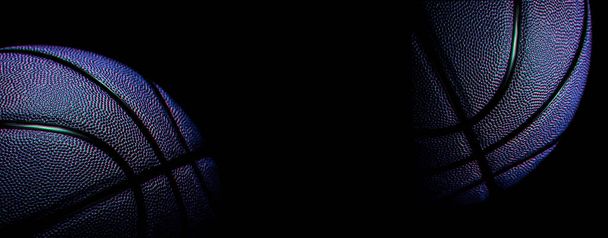 Подробности крупным планом синего баскетбольного мяча текстуры фона. концепция командного спорта. спортивный фон для демонстрации продукции, баннера или моку - Фото, изображение