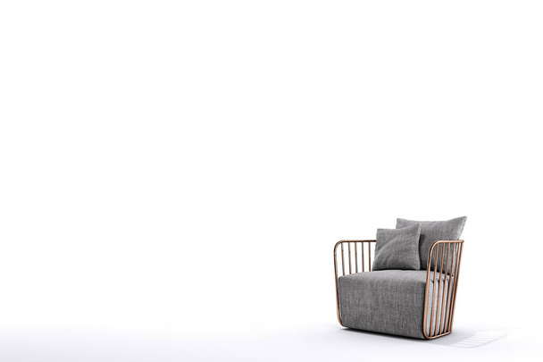 the modern armchair in white studio. design concept. - Φωτογραφία, εικόνα