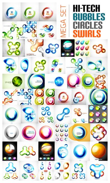 Remolino, círculo, esfera, diseños de burbujas brillantes
 - Vector, Imagen