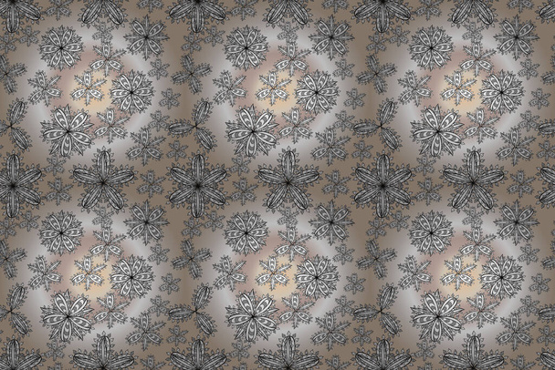 pano seamless raster flower pattern with white dodles flowers - Фото, изображение