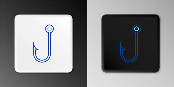 Line Fishing hook icon isolated on grey background. Colorful outline concept. Vector - Vektör, Görsel