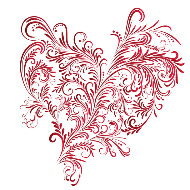 Abstract floral heart. Valentine background. Vector illustration. - Vector, Image
