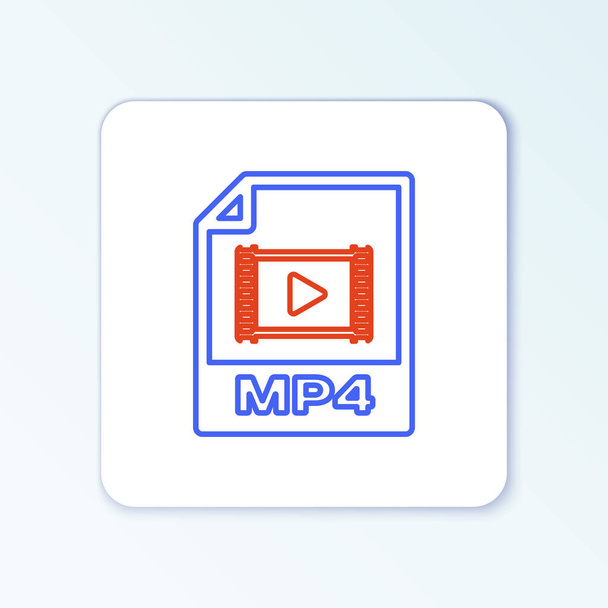 Zeile MP4-Datei Dokument. Download mp4-Taste Symbol isoliert auf weißem Hintergrund. MP4-Dateisymbol. Buntes Rahmenkonzept. Vektor - Vektor, Bild