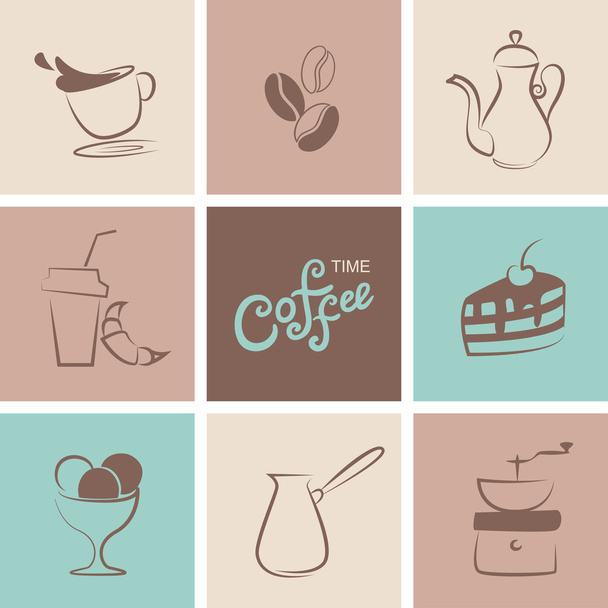 Coffee symbol vector collection - Vector, afbeelding