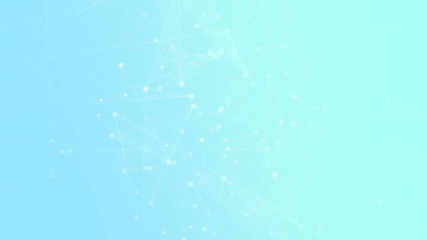 Rede de tecnologia de polígono branco azul abstrato com fundo de tecnologia de conexão. Pontos abstratos e linhas fundo textura. Renderização 3d. - Foto, Imagem
