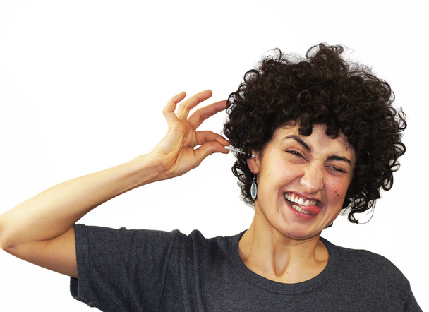 žena vymaže ucho - Fotografie, Obrázek