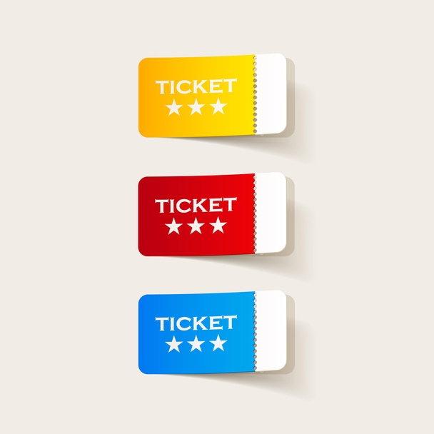 элемент реалистичного дизайна: билет
 - Вектор,изображение