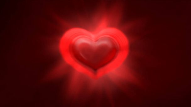 Heart Neon Glow light ray, illustration render - Photo, Image