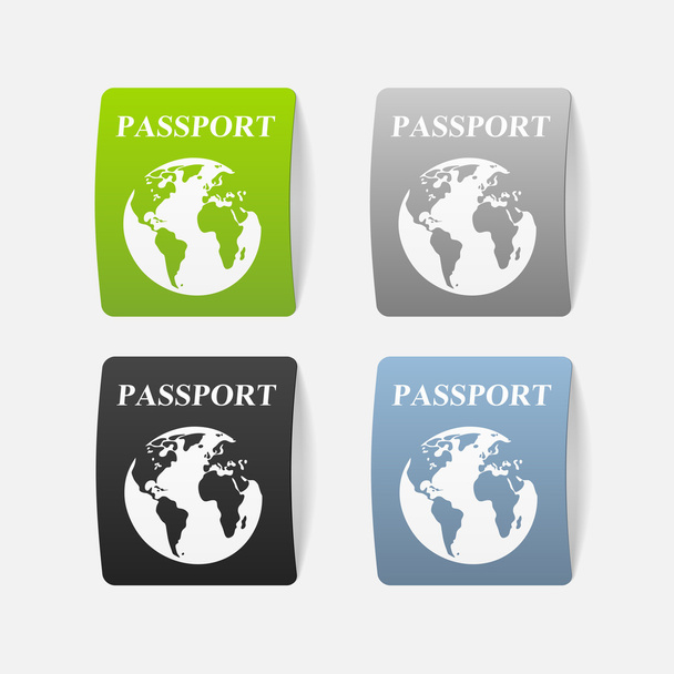 現実的なデザイン要素: パスポート - ベクター画像