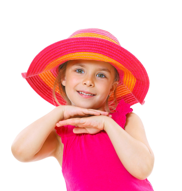 Little girl wearing a hat. - Фото, изображение