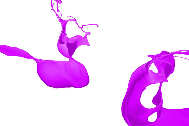 Vernice viola spruzzata isolata su sfondo bianco. - Foto, immagini