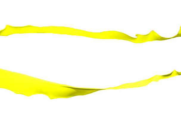 Peinture jaune éclaboussure isolée sur fond blanc. - Photo, image
