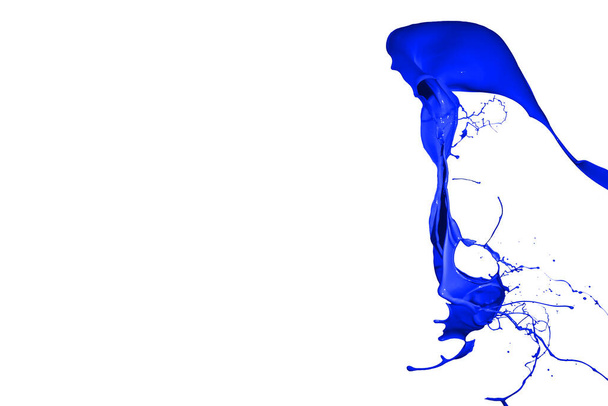 Pintura azul salpicos isolados no fundo branco. - Foto, Imagem