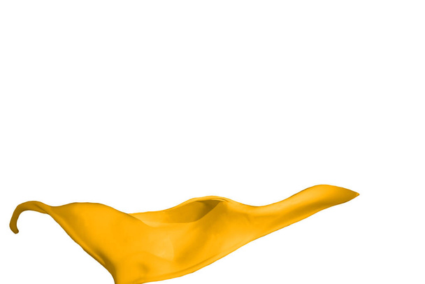 Gele verf splash geïsoleerd op witte achtergrond. - Foto, afbeelding