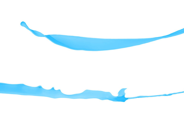 Peinture bleue éclaboussures isolées sur fond blanc - Photo, image