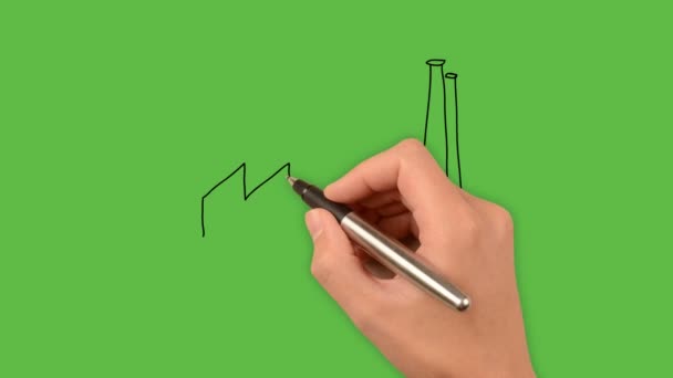 dessin d'un art industriel avec combinaison de couleurs sur fond vert - Séquence, vidéo