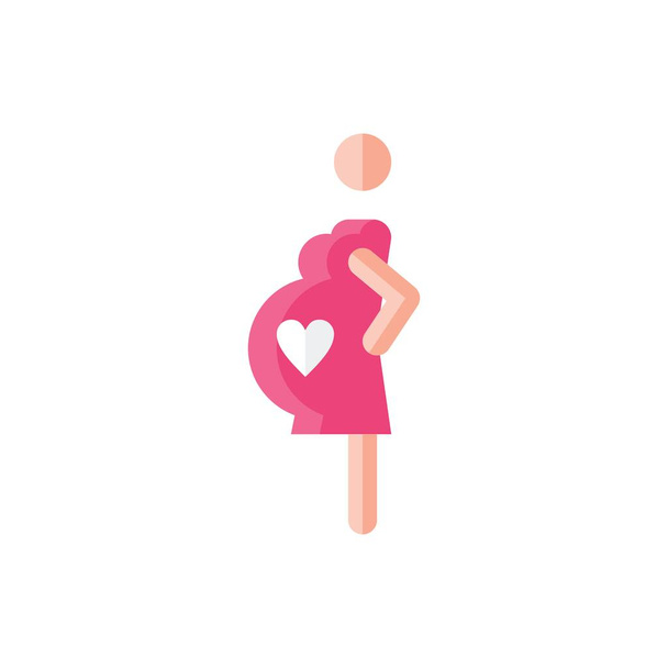 Pregnant, Pregnancy, Maternity Flat Icon Logo Illustration Vector Isolated. Happy Mother's Day Icon-Set. Suitable for Web Design, Logo, App, and Upscale Your Business. - Vector, Image