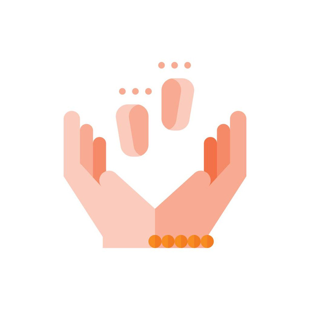 Ημέρα της Μητέρας Baby Foot, Baby Foot Flat Icon Λογότυπο Εικονογράφηση Διάνυσμα απομονωμένο. Χαρούμενη Γιορτή της Μητέρας. Κατάλληλο για Web Design, Logo, App και Upscale Your Business. - Διάνυσμα, εικόνα